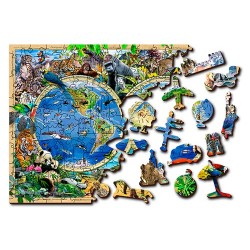 Wooden City Wooden puzzle Animal kingdom map XL