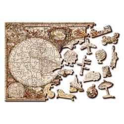 Wooden City Wooden puzzle Antique world map L