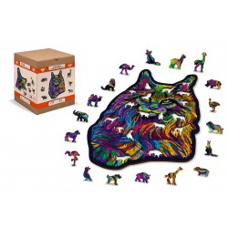 Wooden City Wooden puzzle Rainbow wild cat L